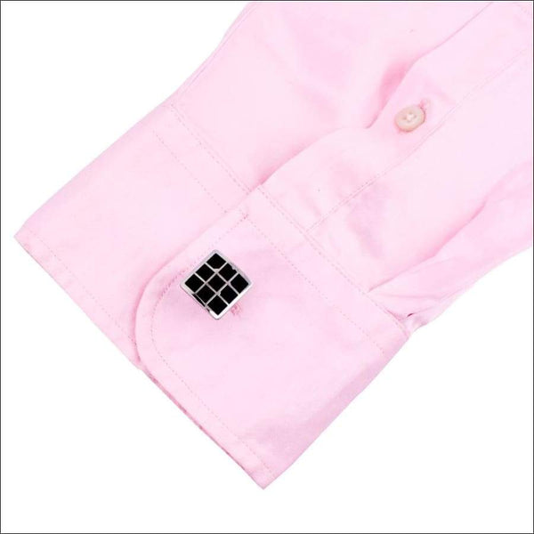 Albern Checkered Silver Black Cufflinks - Uncommongifts.in