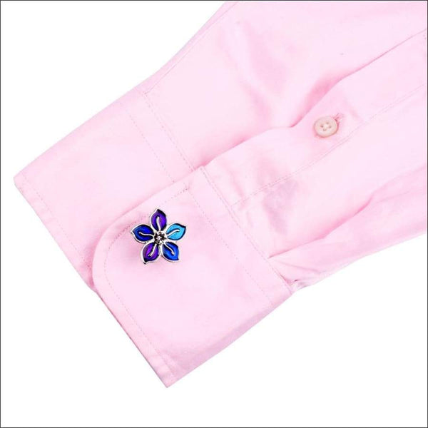 Alistair Floral Blue Cufflinks - Uncommongifts.in