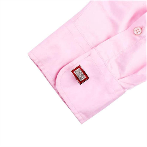 Blingy Red Rhinestone Rectangular Cufflinks - Uncommongifts.in