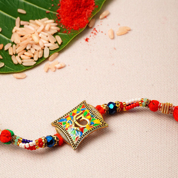 Multi- Colored Mosaic Om Rakhi - Uncommongifts.in