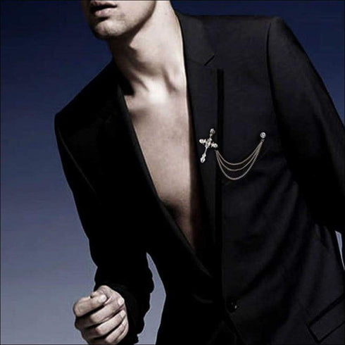 Cross Crystal Brooch - Uncommongifts.in