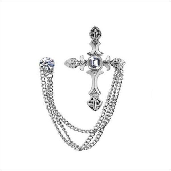 Cross Crystal Brooch - Uncommongifts.in