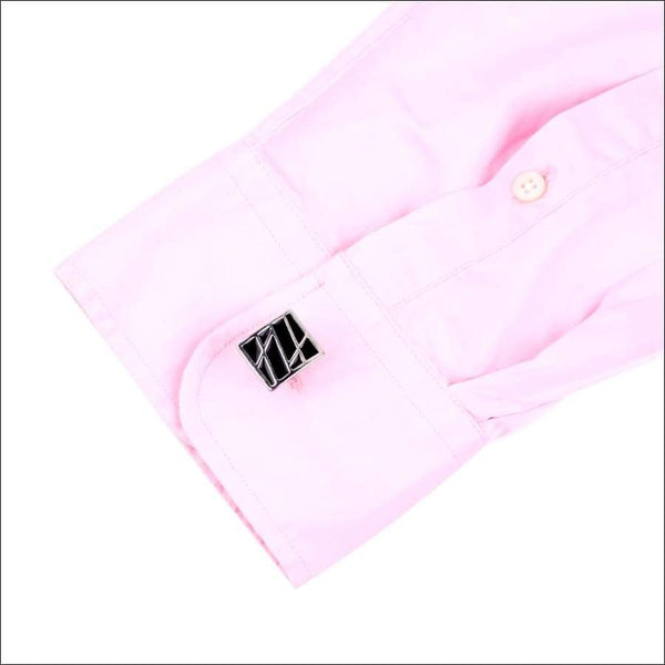 Cyric Silver Black Criss-Cross Cufflinks - Uncommongifts.in