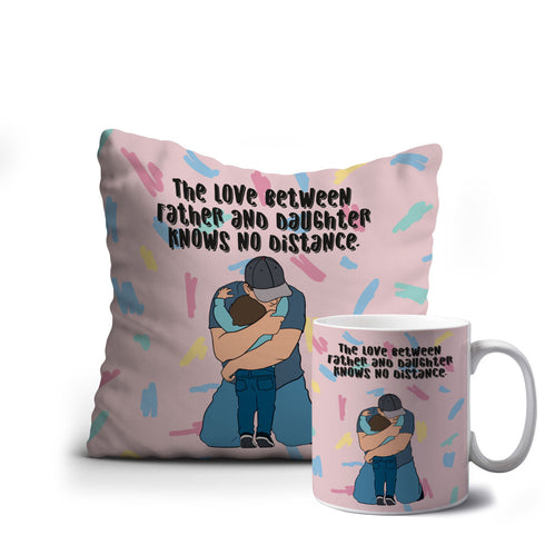 Love Between Father & Daughter Father’s Day Cushion Mug Combo - Uncommongifts.in