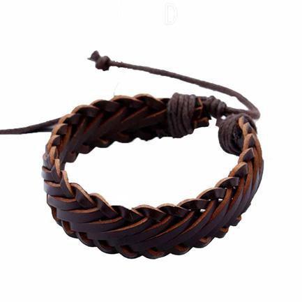 Stilig Brown Braided Wristband - Uncommongifts.in