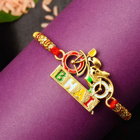 Motor Bike Bhai Text Rakhi - Uncommongifts.in