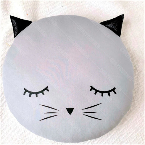 Cute cat plush round pillow - Uncommongifts.in
