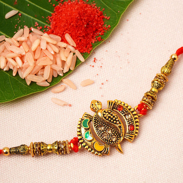 Gold Vasuki Rakhi - Uncommongifts.in