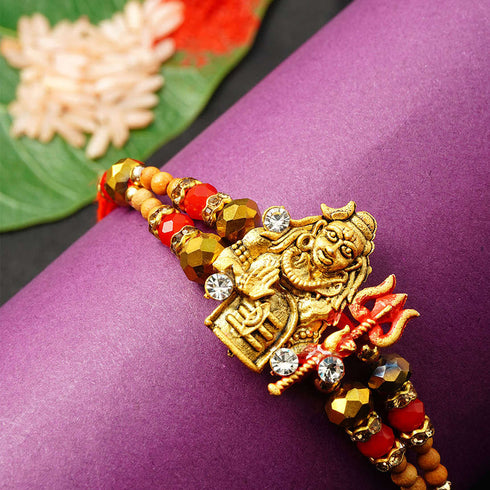 Gold Shiv Ji Rakhi - Uncommongifts.in