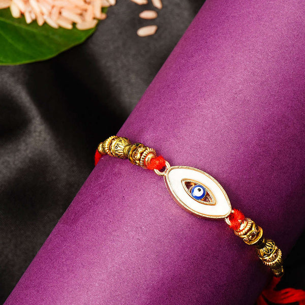 White Evil Eye Rakhi - Uncommongifts.in
