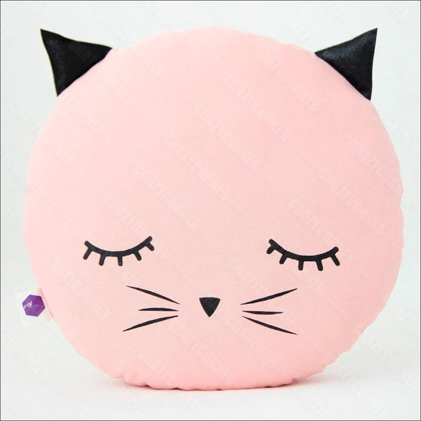 Cute cat plush round pillow - Uncommongifts.in