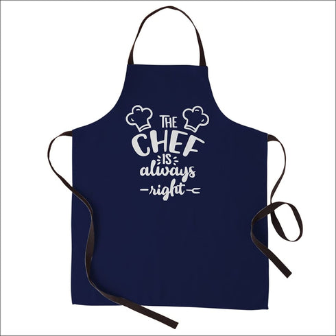 Crazy corner the chef is always right printed canvas cotton kitchen apron - Uncommongifts.in