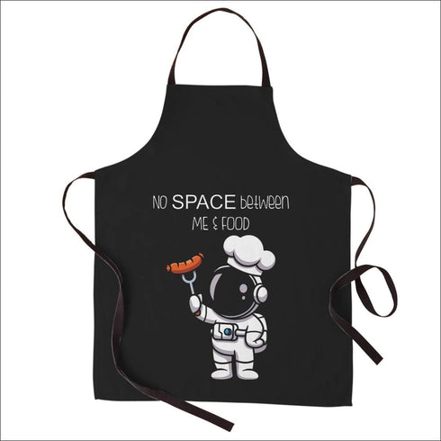 Crazy corner no space between me & food printed canvas cotton kitchen apron - Uncommongifts.in
