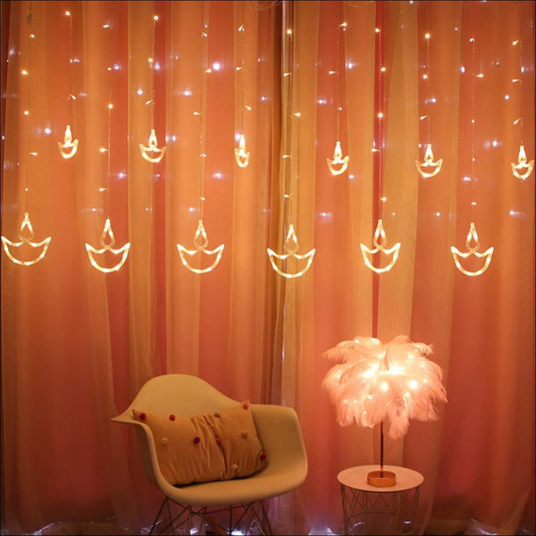 Diya curtain led lights - Uncommongifts.in