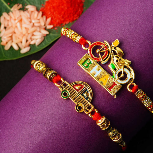 Motor Bike & Car Rakhi Set of 2 - Uncommongifts.in