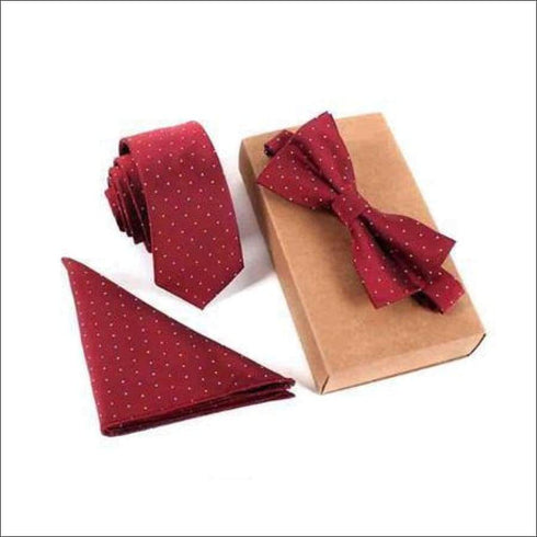Red Polka Dots Tie Set - Uncommongifts.in