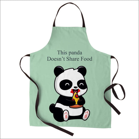 Crazy corner this panda doesn't share food printed canvas cotton kitchen apron - Uncommongifts.in