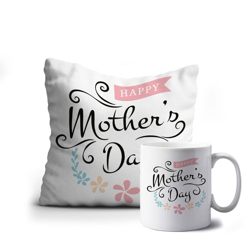 Happy Mother' Day Printed Mug Cushion Combo - Uncommongifts.in