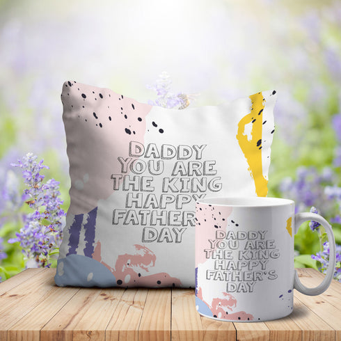 King Daddy Father’s Day Cushion Mug Combo - Uncommongifts.in