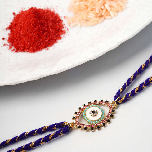 Black Crystal Evil Eye Rakhi - Uncommongifts.in
