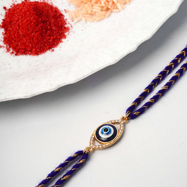 Vivid Crystal Evil Eye Rakhi - Uncommongifts.in