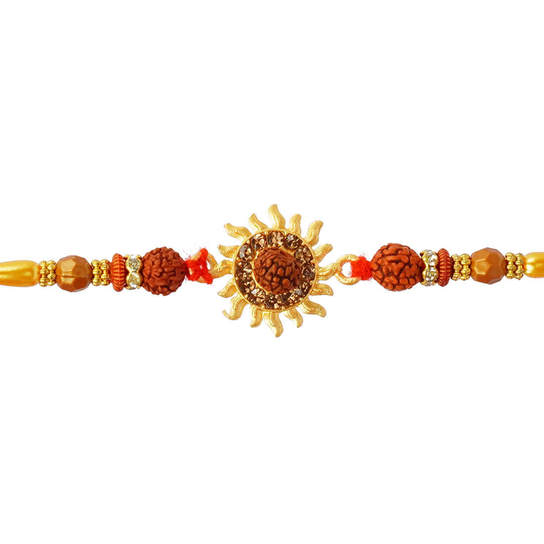 Buy Online Sun Motif Rudraksh Religious Rakhi – Uncommongifts.in
