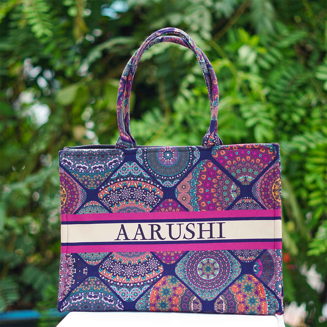 Customized Mandala Art Printed Handheld Box Bag