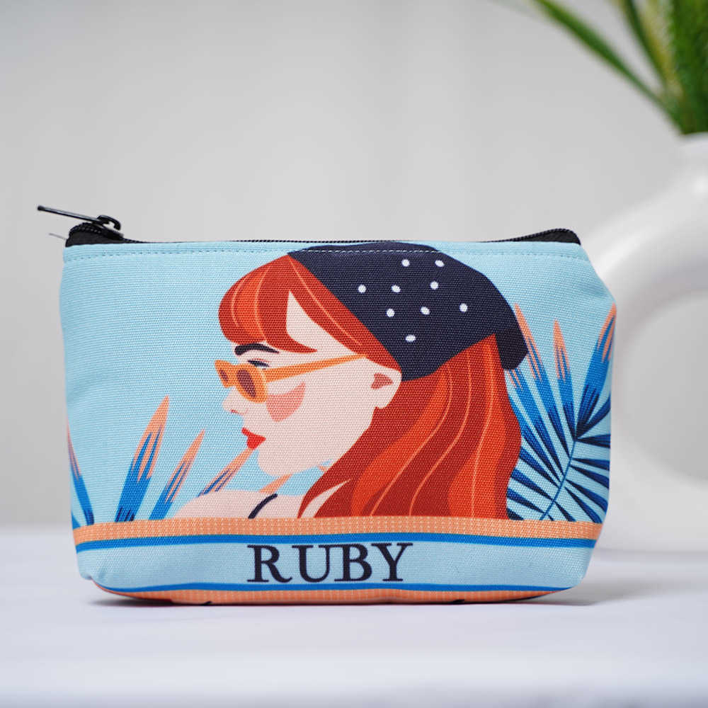 Girl Printed Personalised Pouch - Main Image