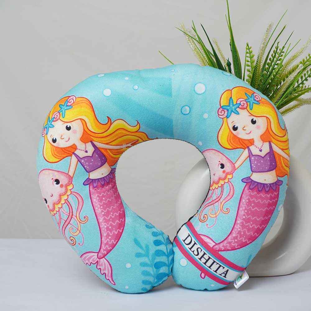 Personalised Little Mermaids Printed Kids Neck Pillow